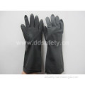Black Latex Embossed Grip and Rolled Cuff Work Gloves (DHL500)